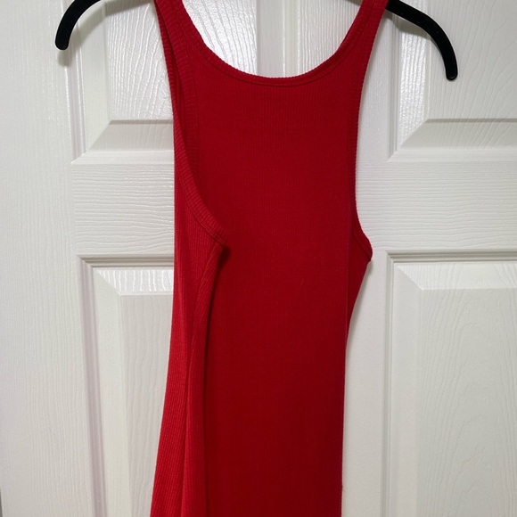 red windsor midi double lined dress L party bodycon tight summer rubbed soft - Picture 5 of 5